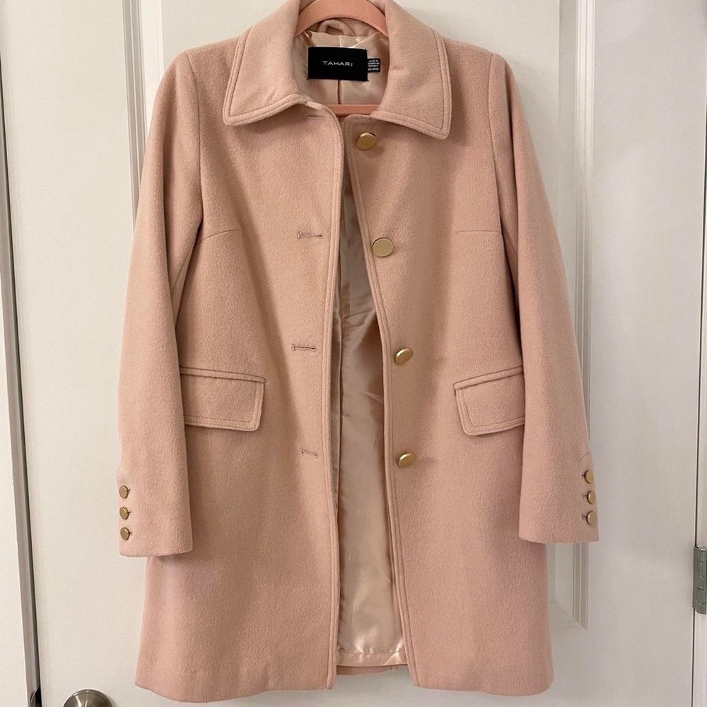 Tahari Pink Wool Coat